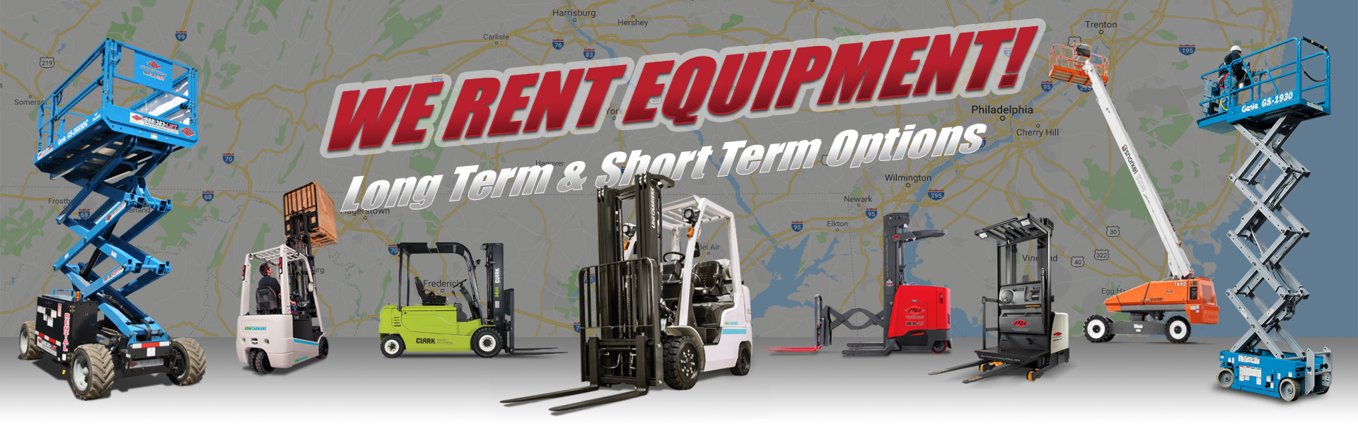 We Rent Equipment - Forklifts and Other Material Handling Equipment - Long Term and Short Term Equipment Rental Options Available